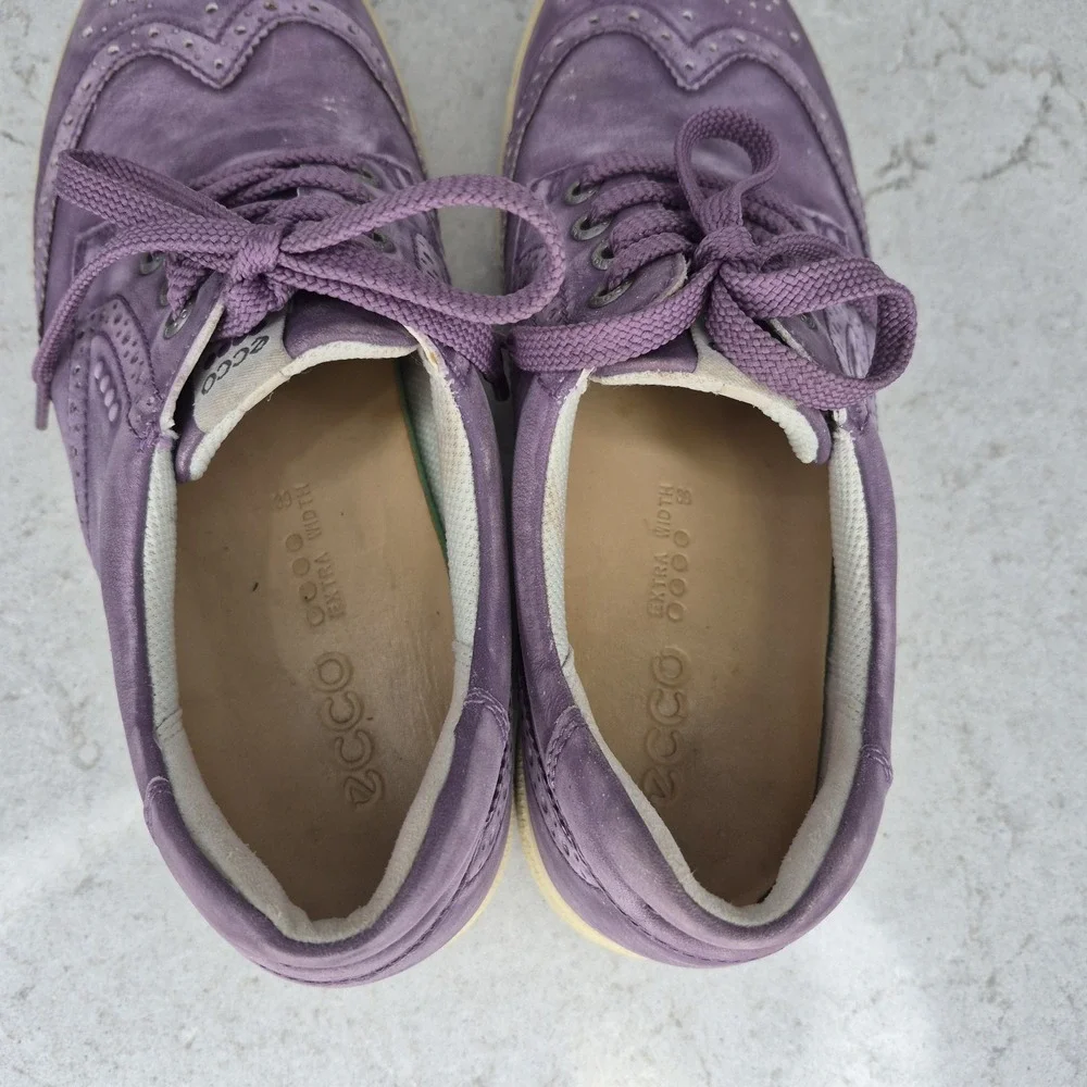 Ecco Hydromax Wingtip Womens Golf Shoes Purple‎ Size 39 Extra Width